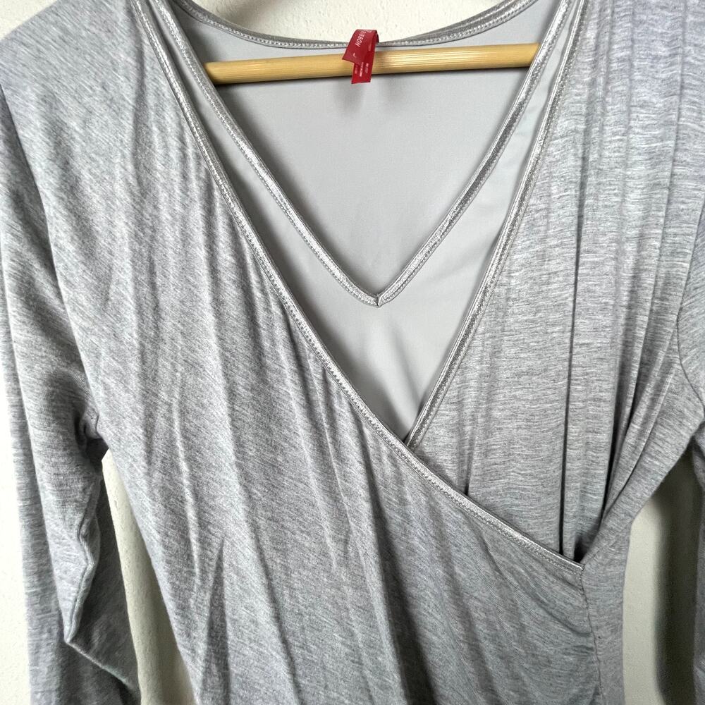 Ruby Ribbon Compression Surplice Top Size L Gray … - image 7